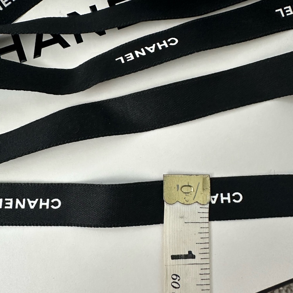 CHANEL Black Satin Ribbon,68”